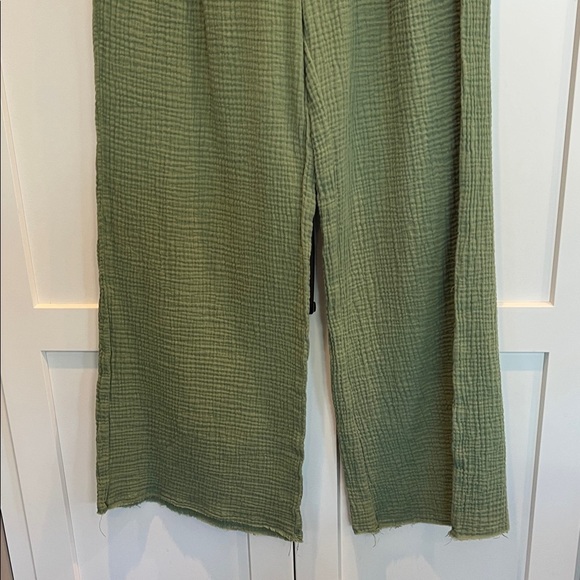 Green Wide-Leg Pants M - Picture 3 of 5